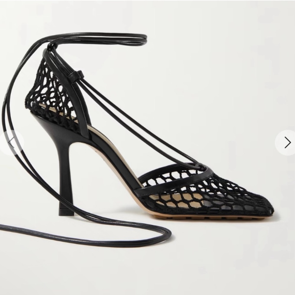 Bottega Veneta Black Mesh Heels
